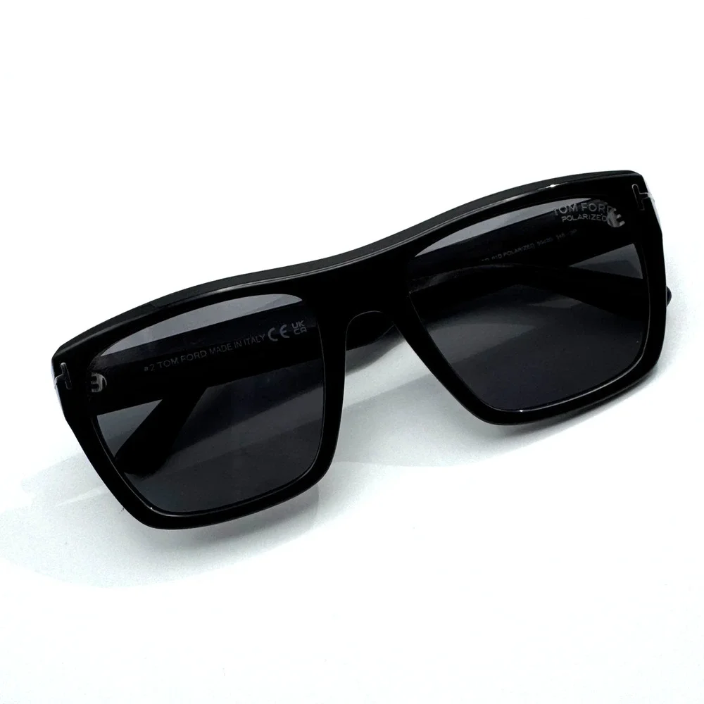 Tom Ford Sunglasses Alberto TF1077-N 01D Black Browline Polarized Gray Lens 55mm
